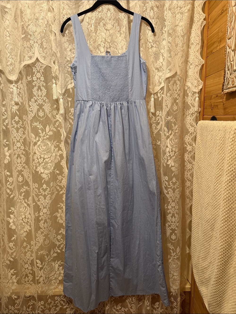 Derek Heart Light Blue Sleeveless Maxi Dress with Button Front - Picture 2 of 3